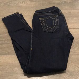 True religion dark wash skinny jeans 27